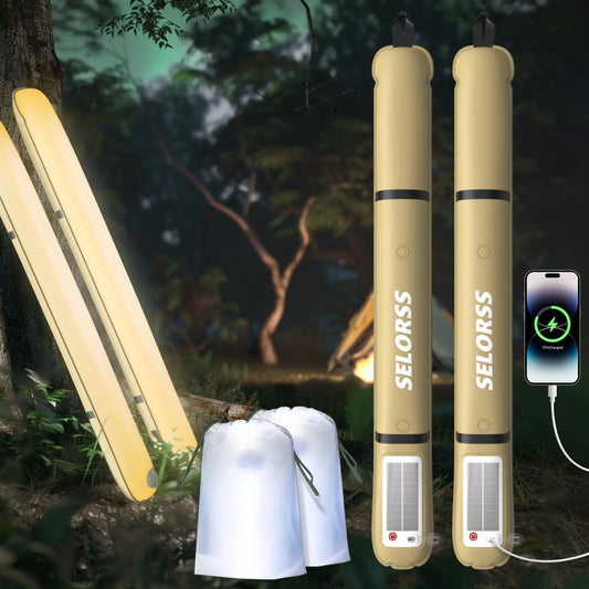 Solar Camping Lantern Folding Portable Light 2000mAh USB Type C