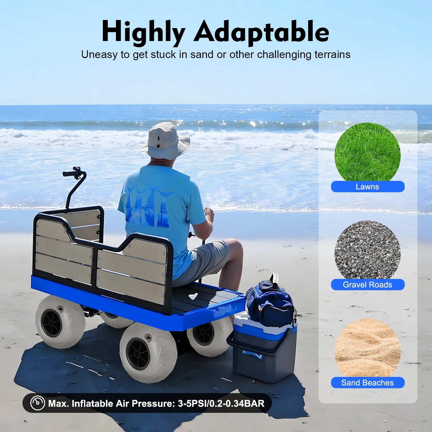 Beach Cart Inflatable Wheels Replacement Tires Two Pack