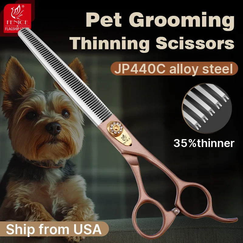 Fenice JP440C Steel Pet Grooming Thinning Scissors