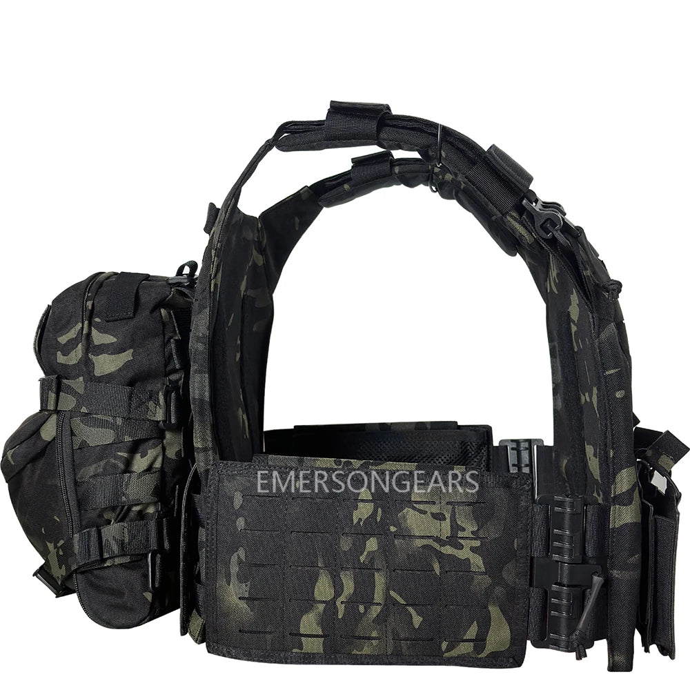 EMERSONGEARSCN 1000D Nylon Quick Release Laser-Cut Vest With Hydration Backpack