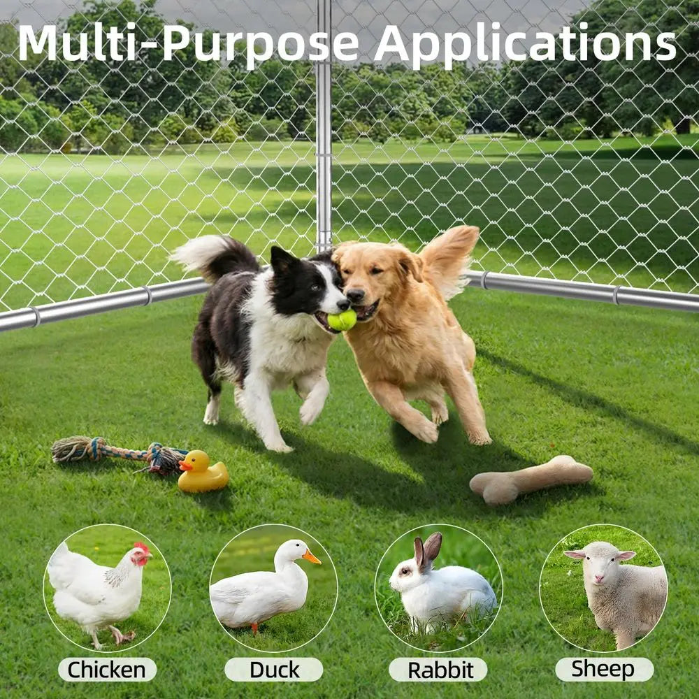 Large Outdoor Dog Kennel Outside,Heavy Duty Dog Enclosure with Waterproof Cover Roof and Steel Fence Security Lock for Dogs93x9