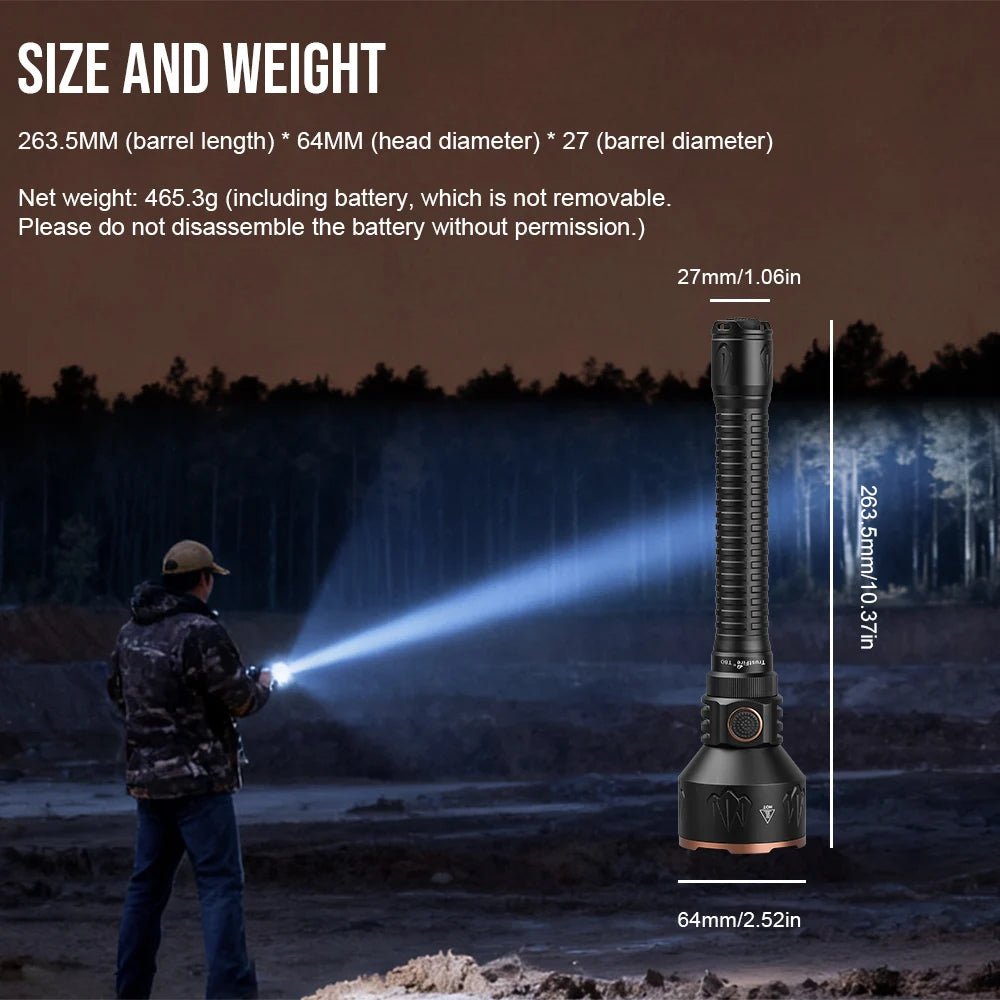 TrustFire T80 Outdoor Rechargeable Tactical LED Flashlight 3800 Lumens