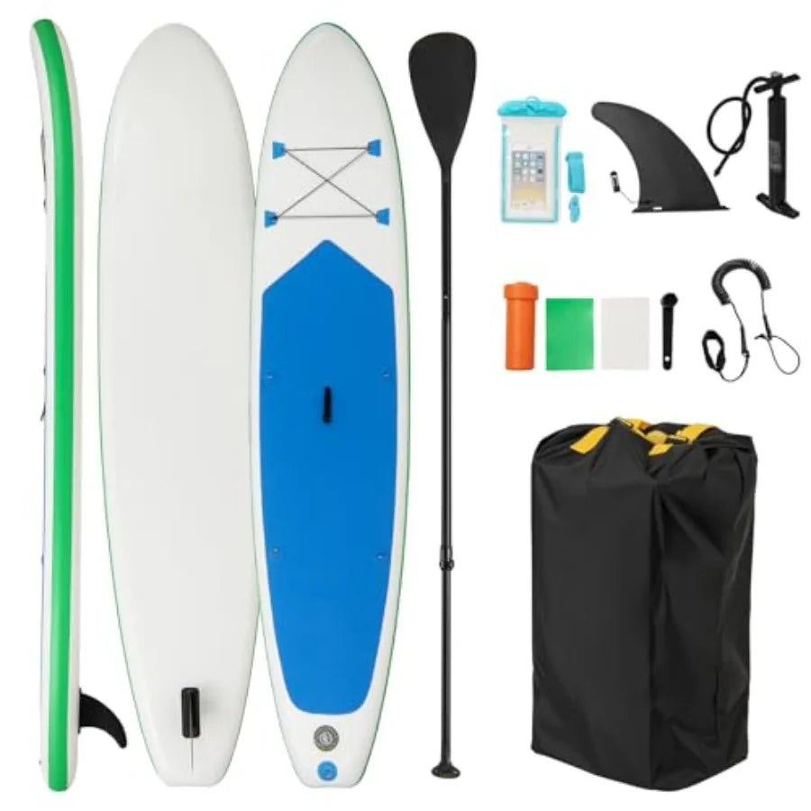 Inflatable Stand Up Paddle Board for outdoor water sports, durable PVC material, blue color, ultra-stable 11/10x30 wide design