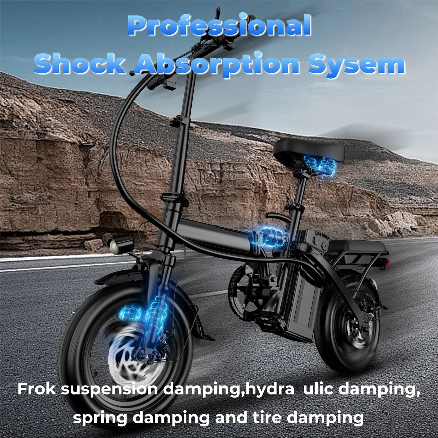 LELEKUAI 500W Folding Electric Bike 20 MPH With Removable Battery