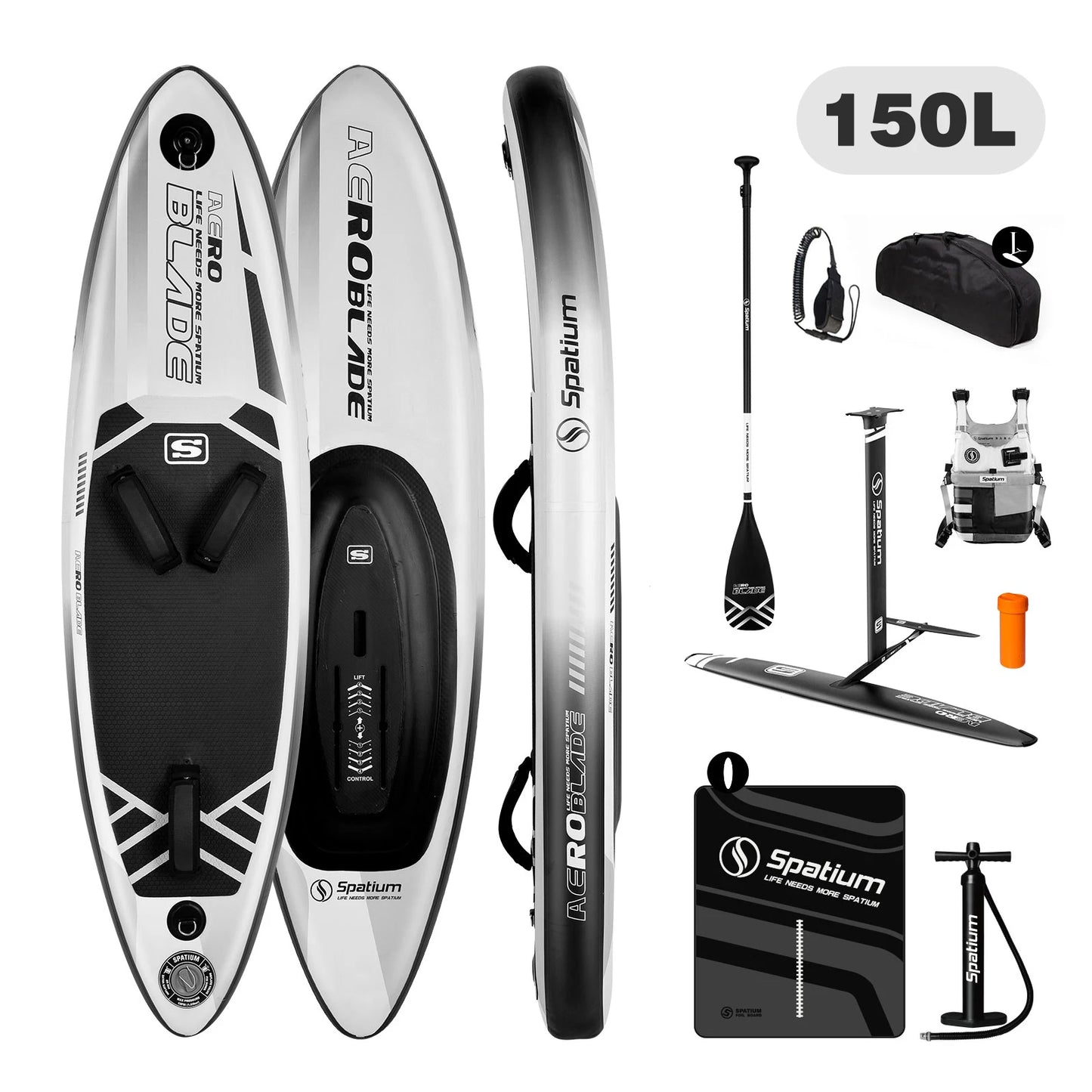 Spatium Inflatable Downwind Board For Unpowered Surfing And SUP