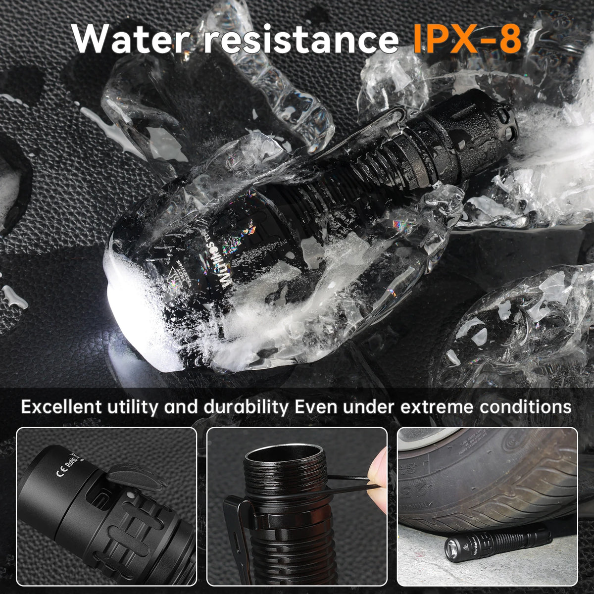 Wurkkos 2000 Lumens Tactical Flashlight With 18650 Battery