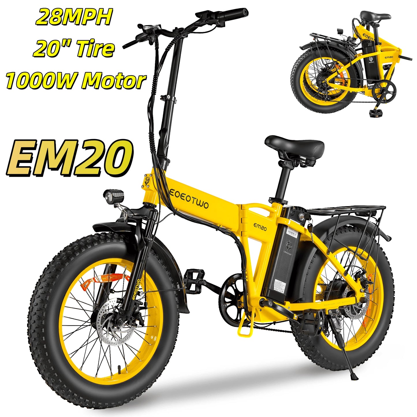 EOEOTWOC 1500W Fat Tire Electric Bike 34MPH Mountain Ebike