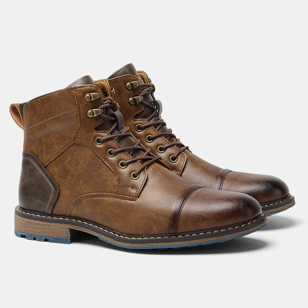 Hecrafted Men's Western Ankle Boots With Comfortable Zip Closure