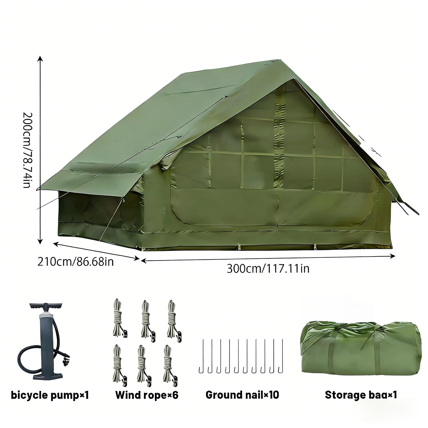 Pakicetus Inflatable Tent With Skylight Quick Setup Outdoor Family Tent