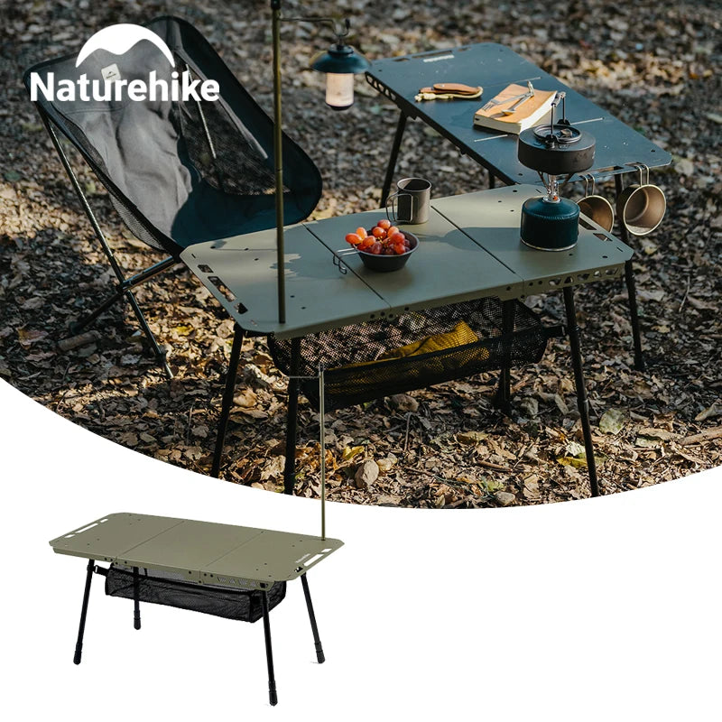 Naturehike H02 IGT Adjustable Folding Camping Table With Storage