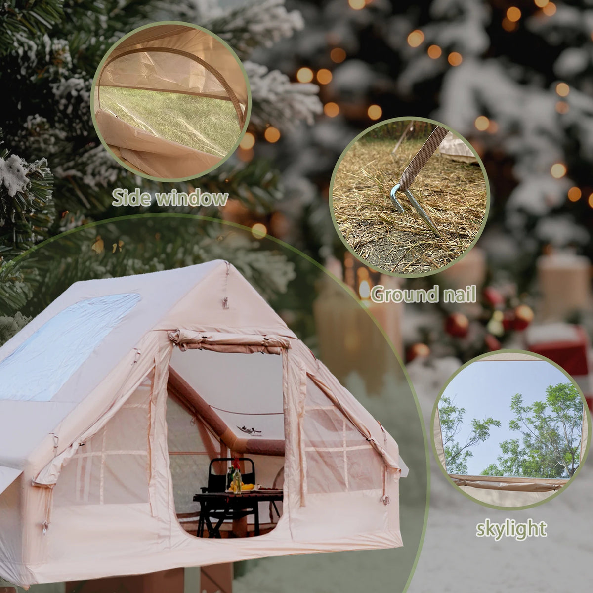 Pakicetus Inflatable Camping Tent Quick Setup Waterproof All Season