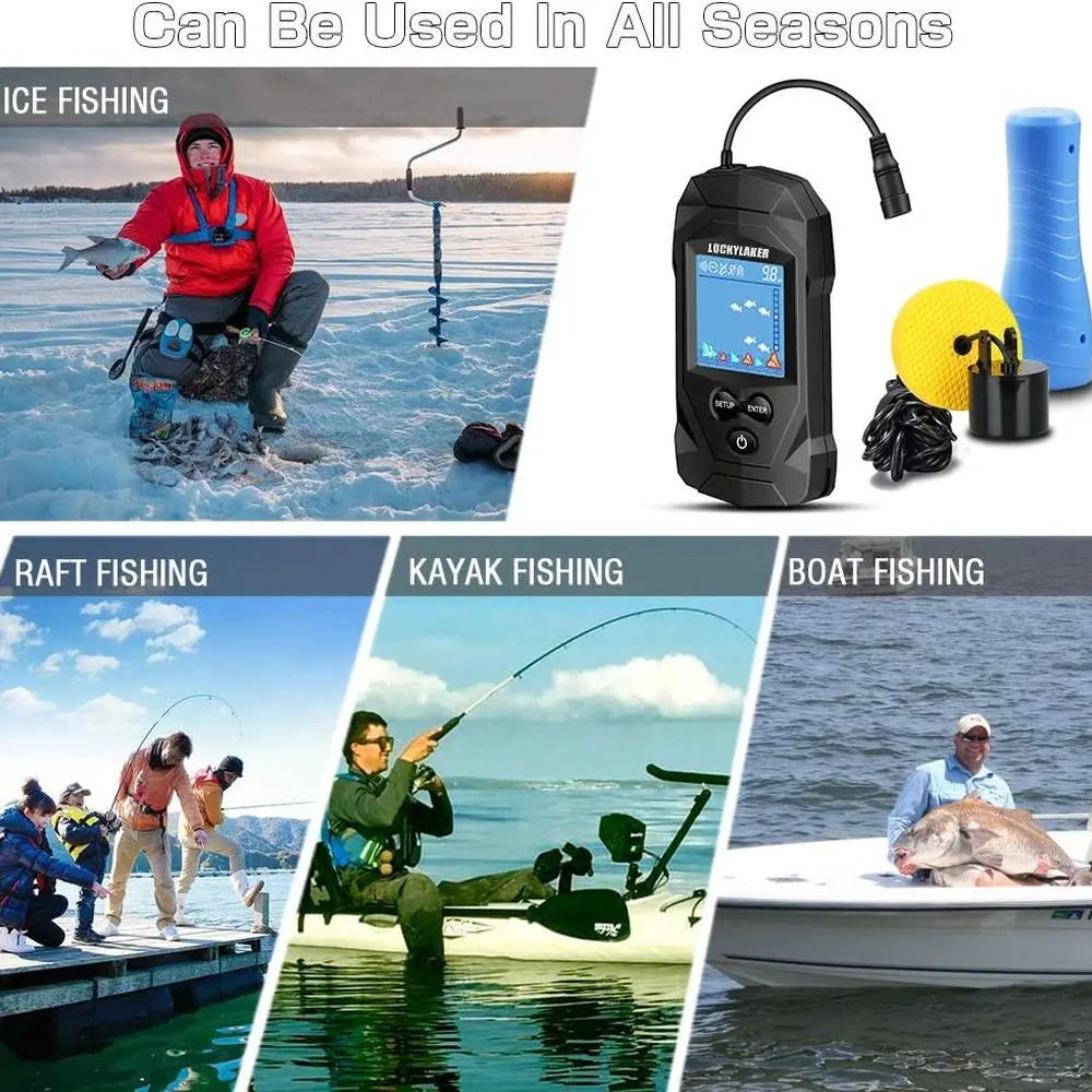 Ice Fishing Handheld Fish Finder With LCD Sonar Display Portable