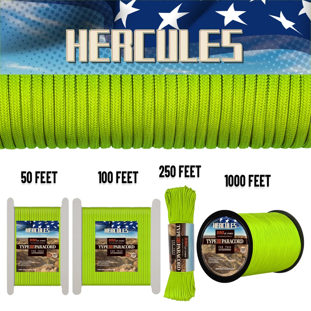 550 Paracord Survival Rope With Seven Core Strands For Camping