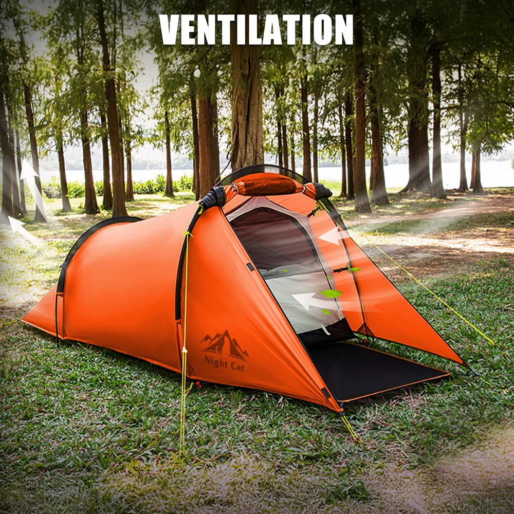 Night Cat Ultralight Waterproof Tunnel Tent for Backpacking and Camping