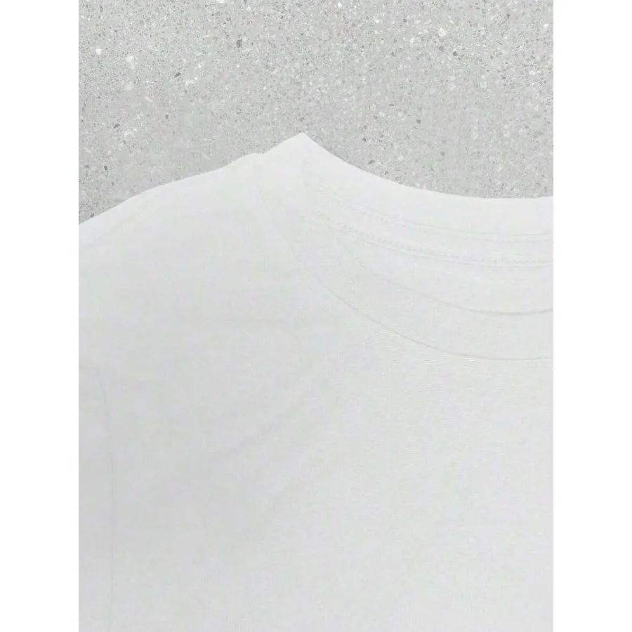 【New Arrival】Cowgirl Rodeo Print White Slim-Fit Crop Top