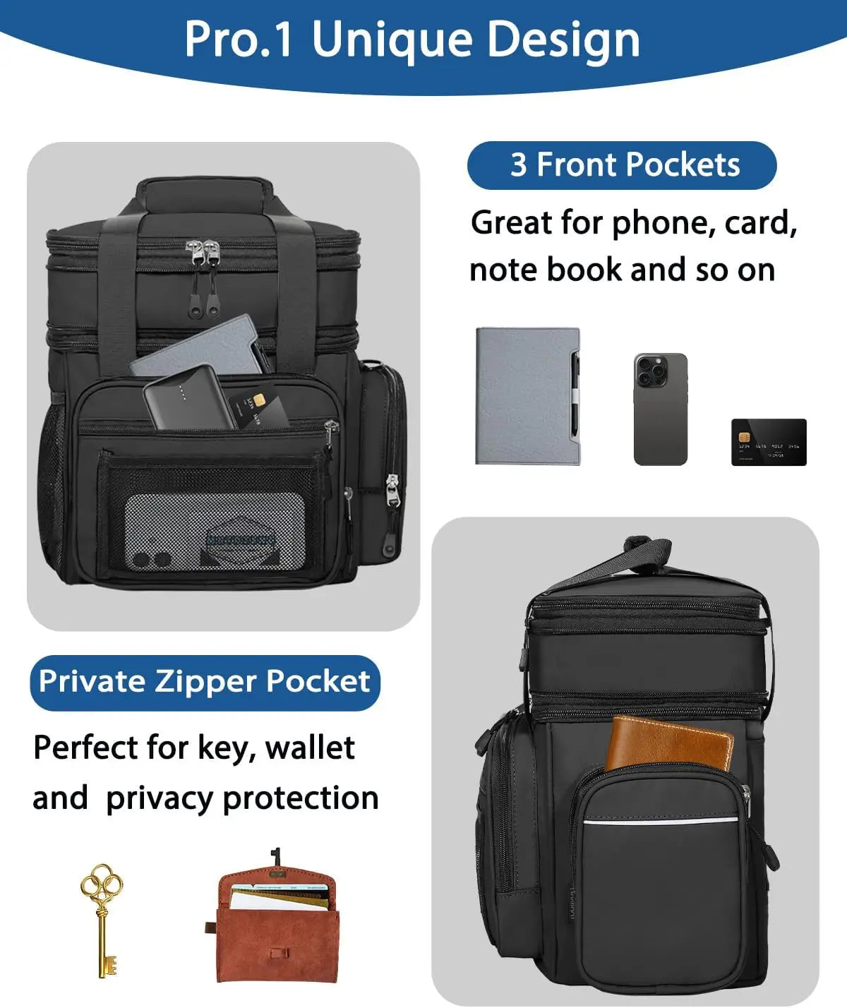 Insulated Lunch Box Cooler Bag For Work And Travel