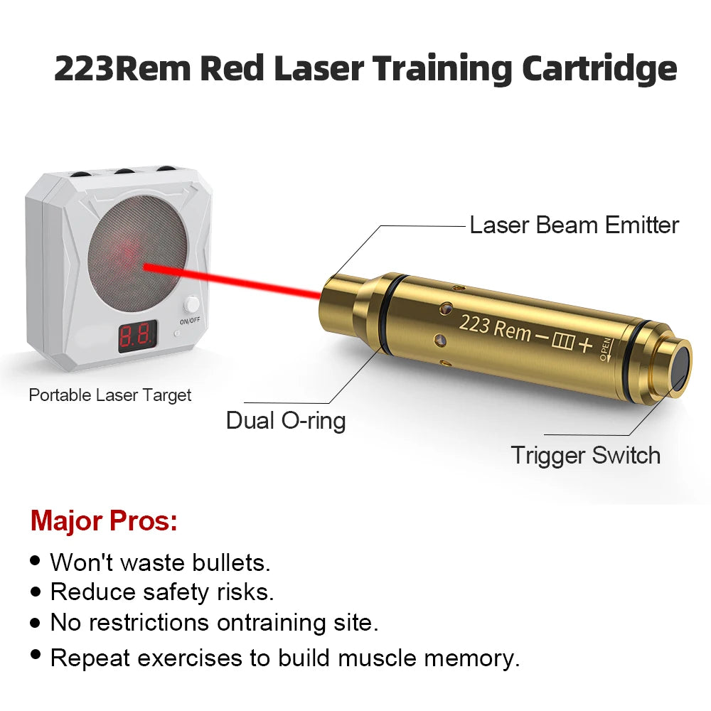 223 Red Laser Training Bullet For Dry Fire Laser Trainer