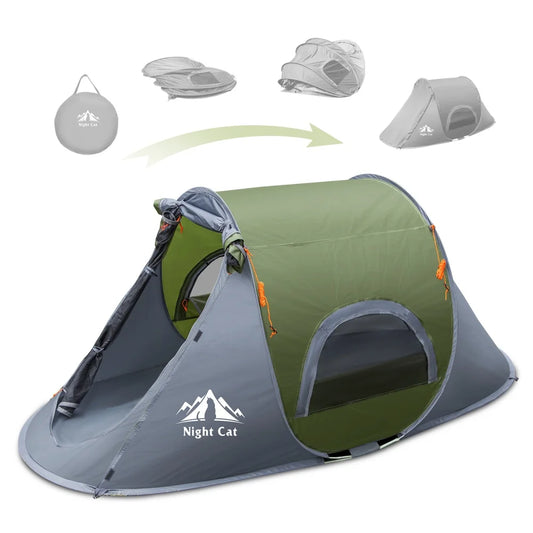 Night Cat Waterproof Pop Up Camping Tent Instant Outdoor Shelter