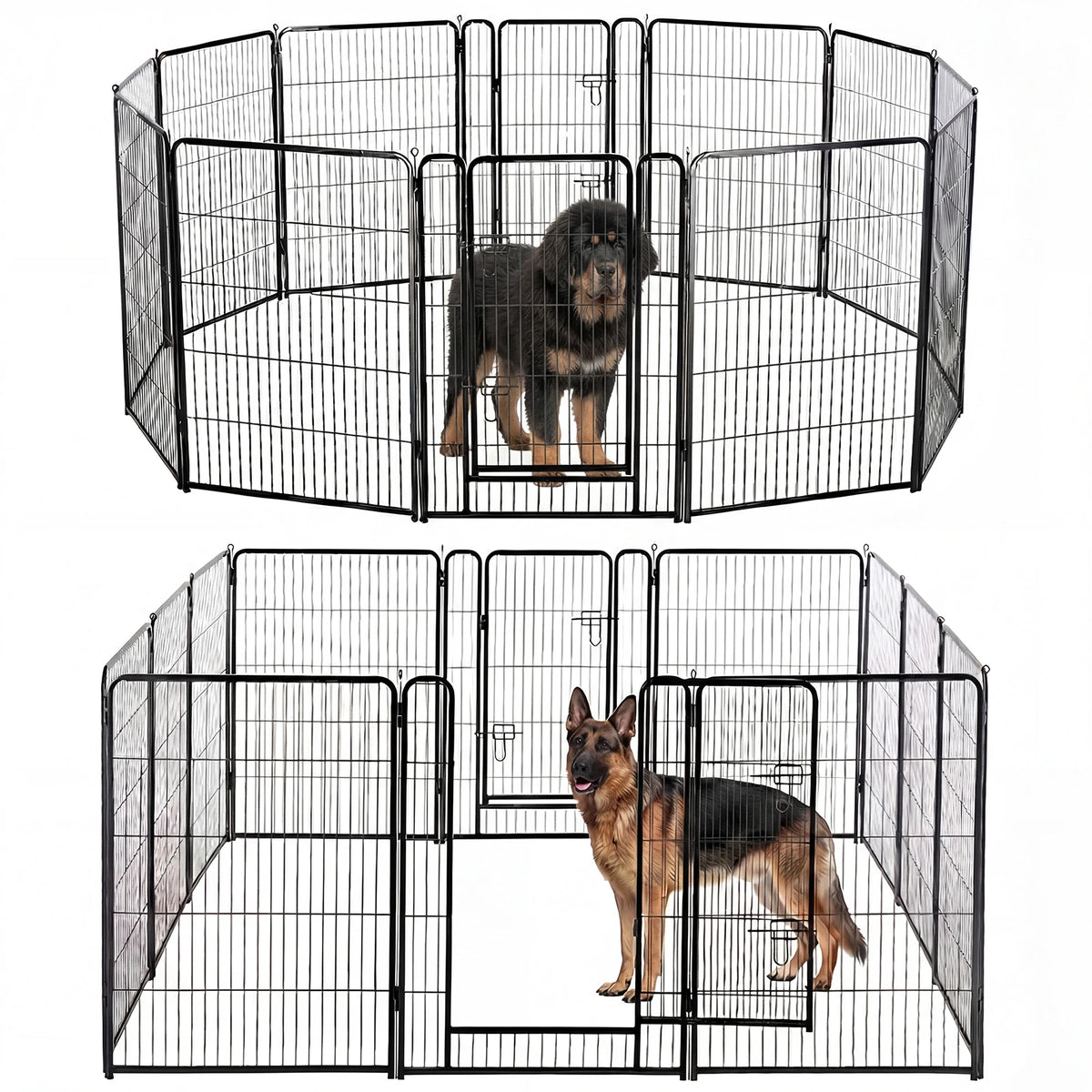 JHK Foldable Metal Dog Playpen Exercise Fence For Indoor Outdoor