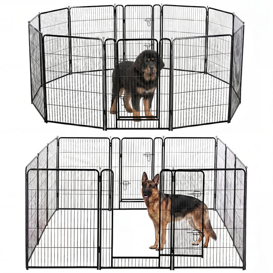JHK Foldable Metal Dog Playpen Exercise Fence For Indoor Outdoor