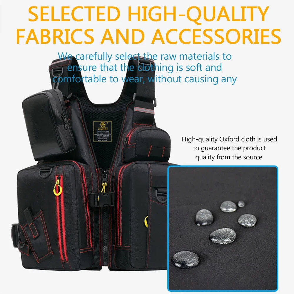 NONECN Outdoor Fishing Life Jacket Vest With Pockets Buoyant