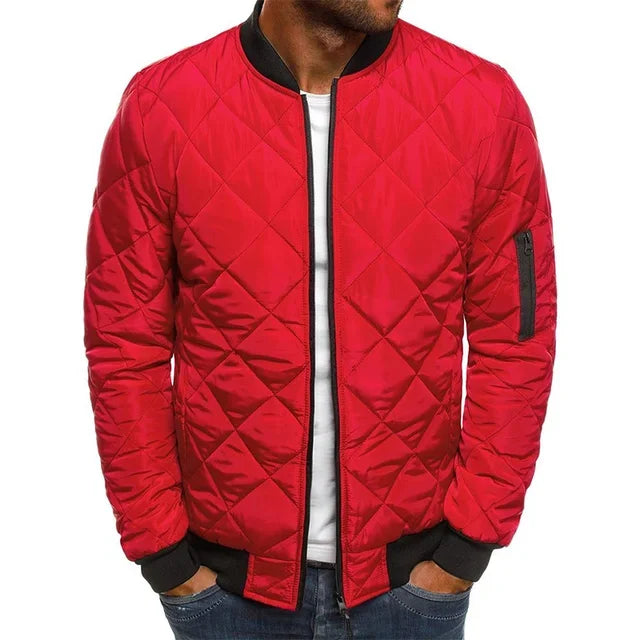Winter New Jacket Men's Baseball Collar Mesh Pressed Lightweight  Jacket Vintage Flight Casual Long Sleeve
