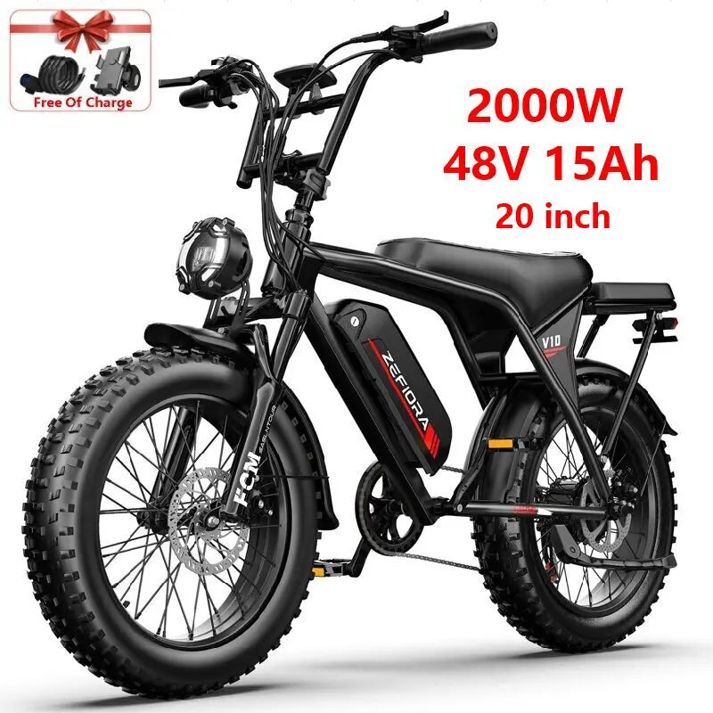 ZEFIORA V10 Electric Fat Bike 1000W 2000W Dual Motors