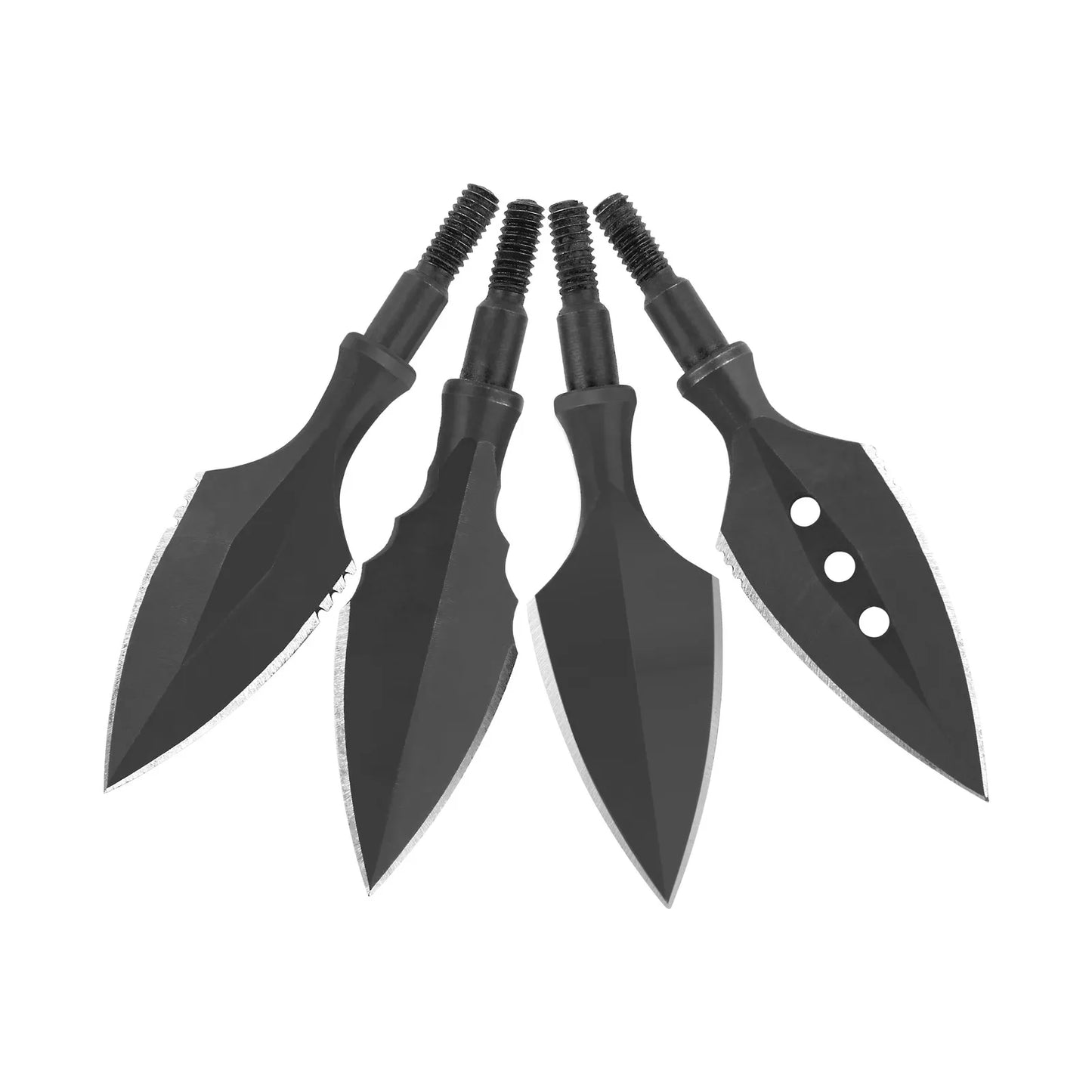 Hunting Arrowheads 6pcs Steel Broadheads 8/32 Standard Thread Screw-in Arrow Points for Recurve Compound Bow Archery Shooting Target Practice Outdoor Hunting Durable High-Penetration Accessories